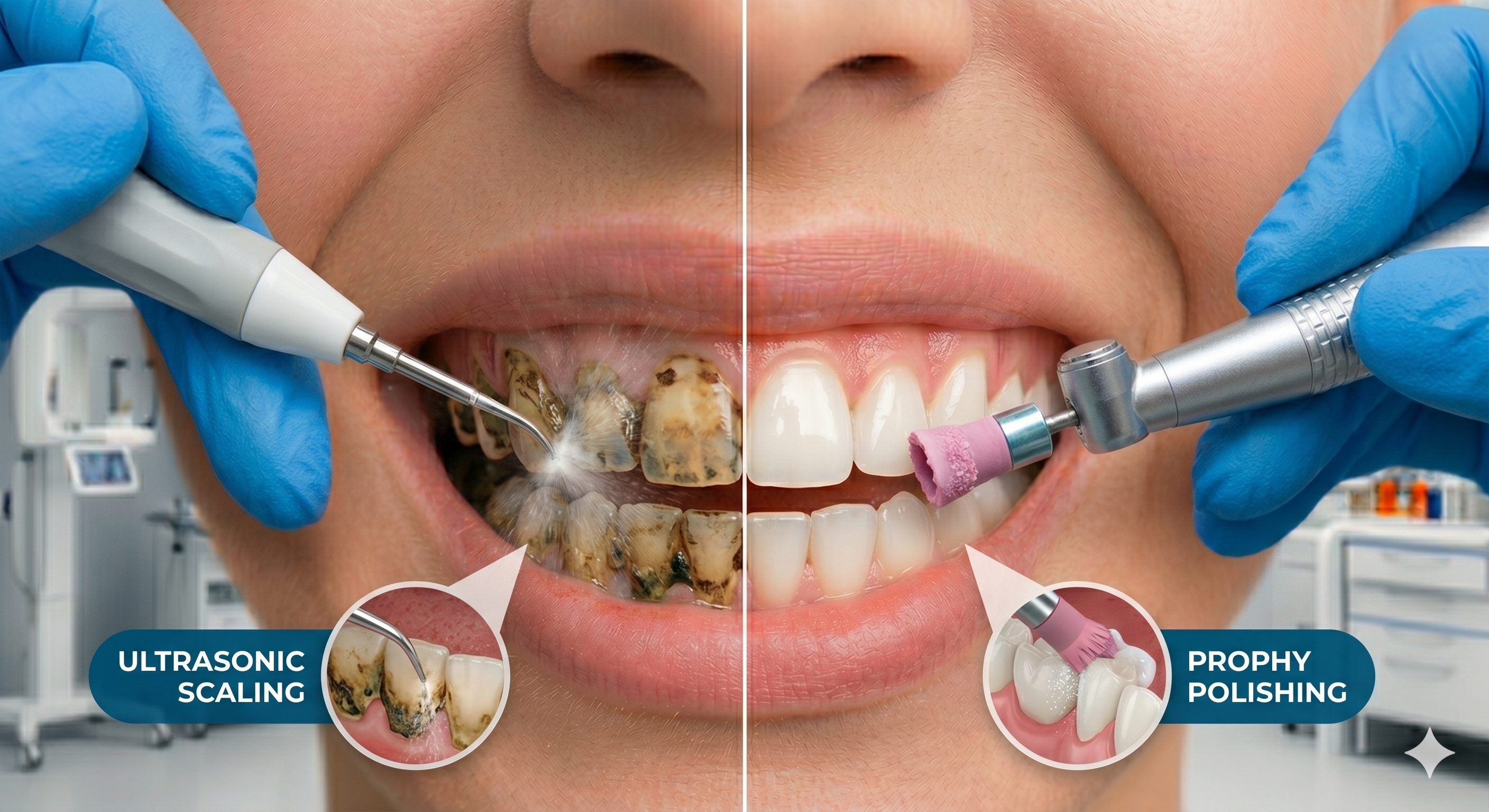 Professional Scaling and Polishing Process